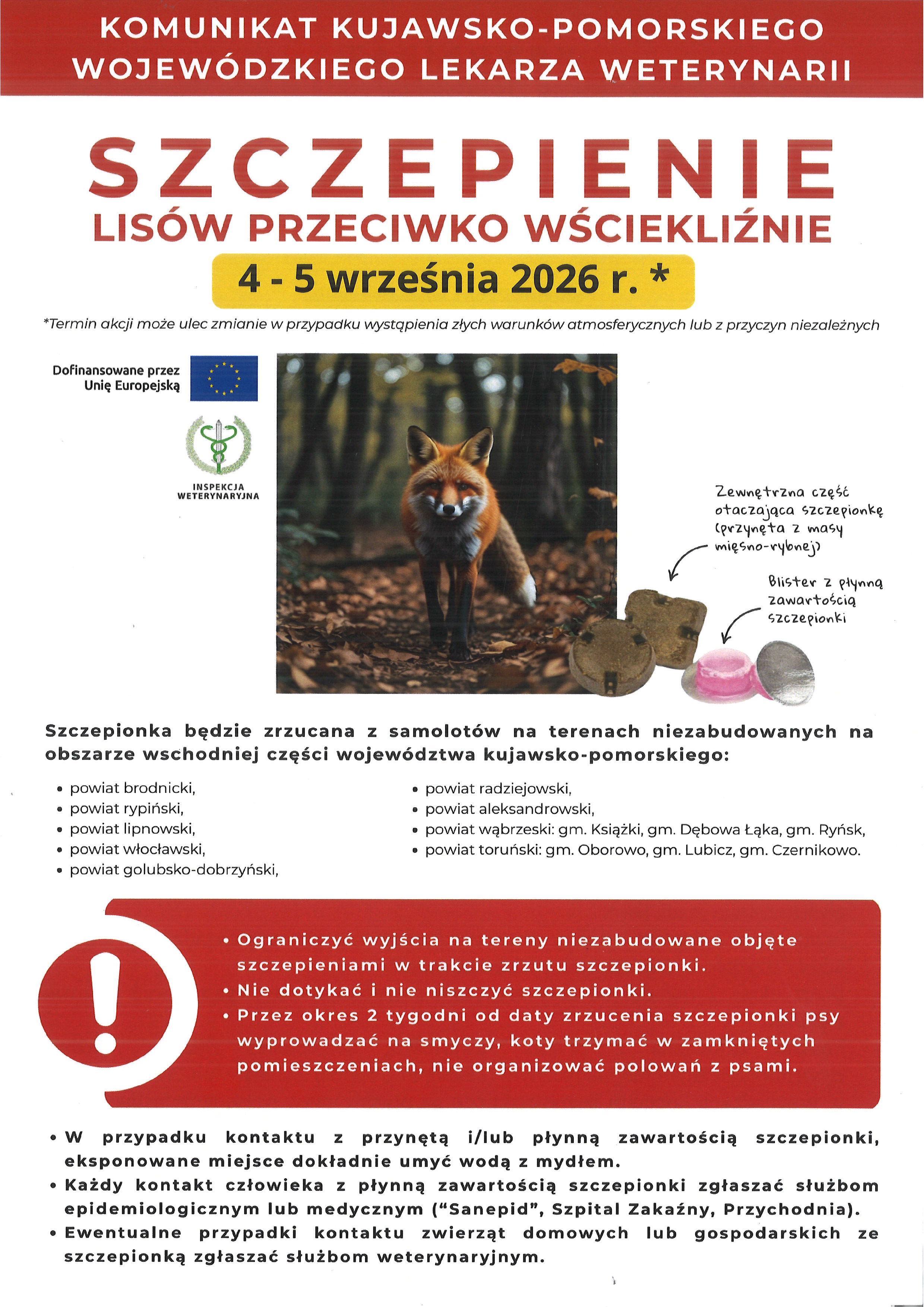 Komunikat Kujawsko-Pomorskiego Wojewódzkiego Lekarza Weterynarii