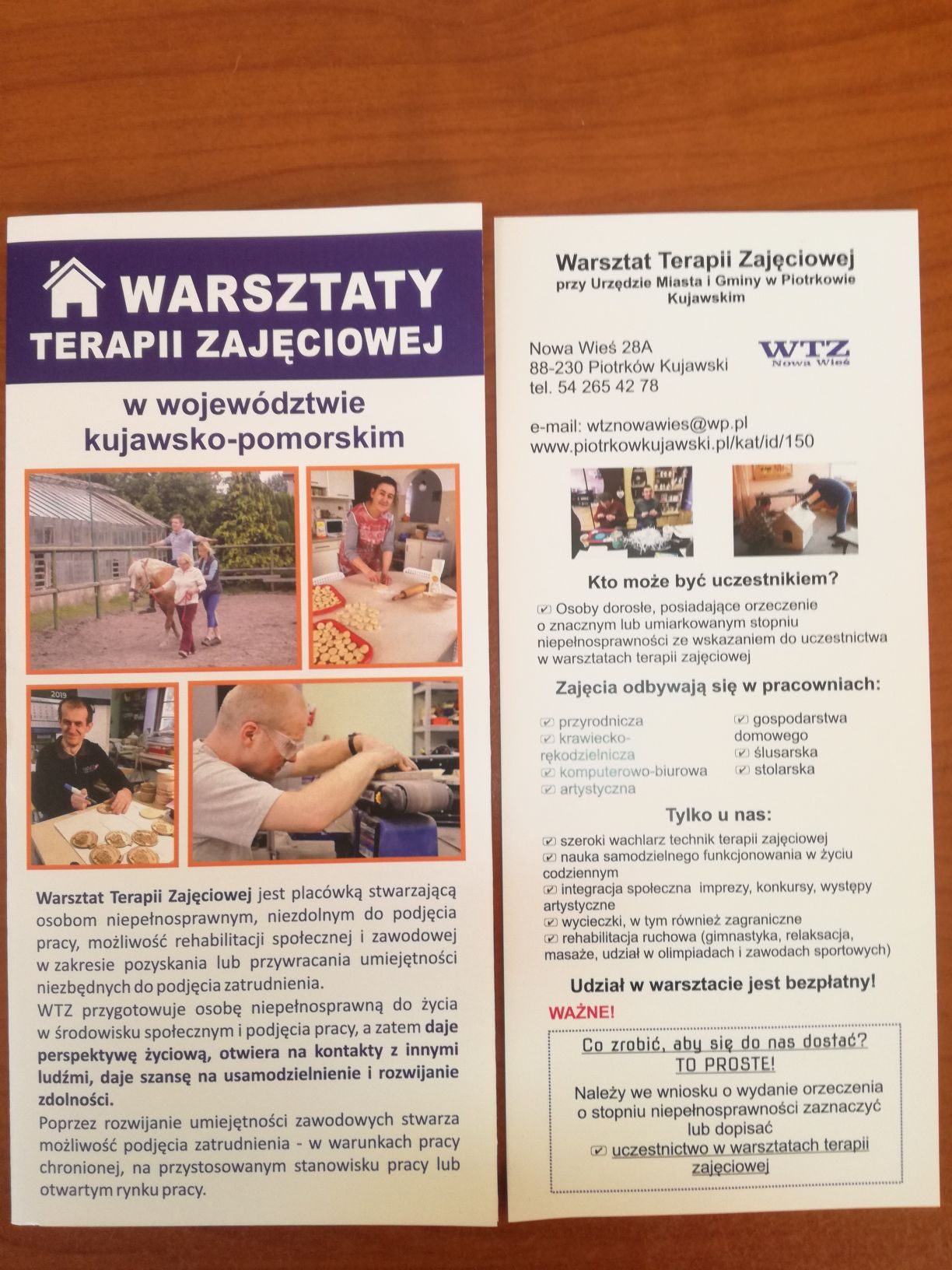 Folder informacyjny o WTZ