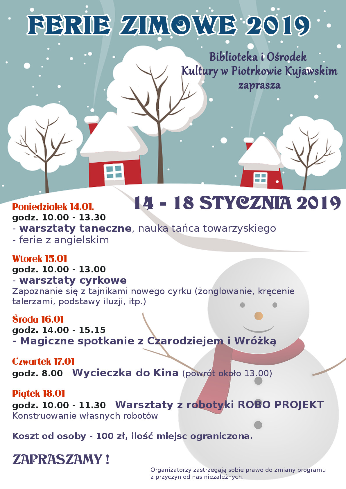 Ferie zimowe 2019