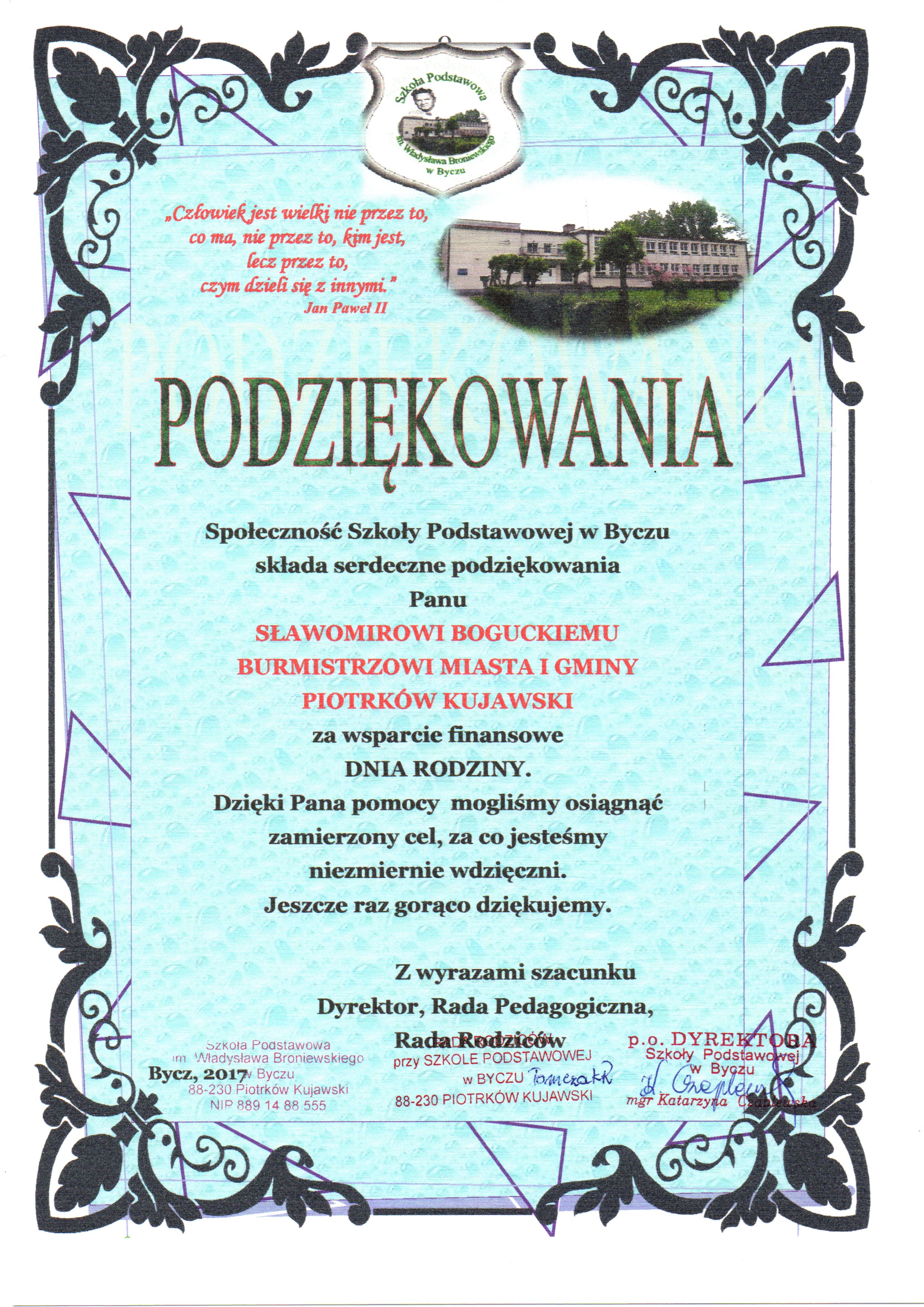 Podziękowanie