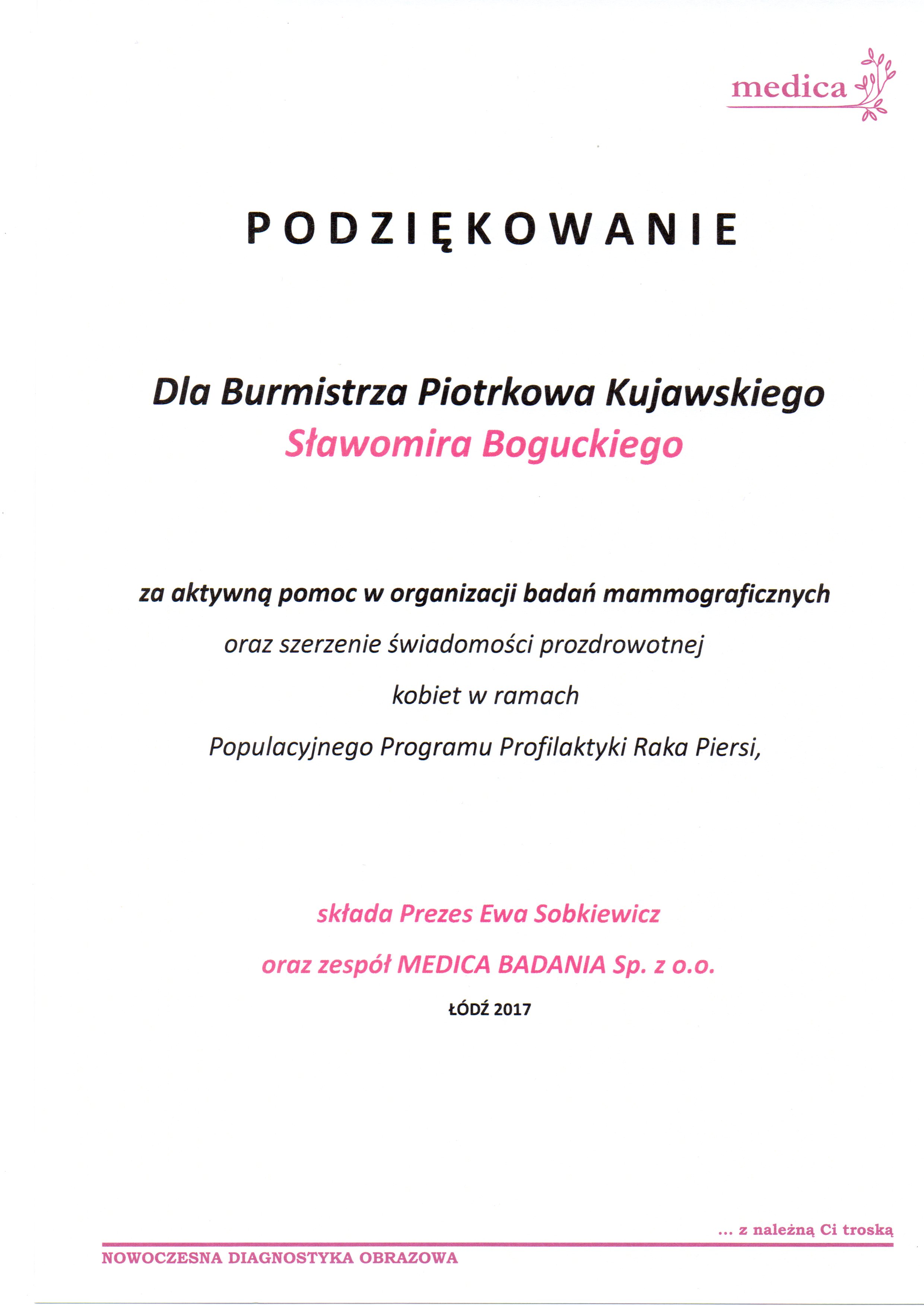 Podziękowanie